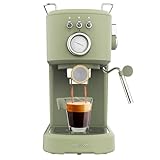 Cecotec Cafetera Espresso Compacta Power Espresso 20 Retro Green. 1100 W, 20 Bares, Vaporizador Orientable, Brazo Portafiltros con Doble salida y 2...