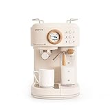 CREATE / THERA RETRO PRO/Cafetera Express semiautomática Blanco Roto / 20 bares, depósito de leche, bandeja de goteo, dos salidas,capacidad 1,5l,...