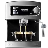 Cecotec Cafetera Express Manual Power Espresso 20. 850 W, Presión 20 Bares, Depósito de 1,6L, Brazo Doble Salida, Vaporizador, Superficie...