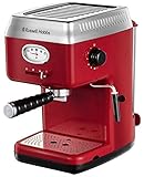 Russell Hobbs Cafetera Espresso Retro - Cafetera Vintage, Presión 15 Bares, Café Molido o Cápsulas ESE, Calentador de Termobloque, Calientatazas,...