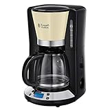 Russell Hobbs Cafetera de Goteo Colours Plus - 15 Tazas, Jarra Cristal 1,5L, Soporte Filtro Extraíble, Tecnología WhirlTech, Cuchara Medidora,...