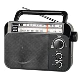 Retekess TR604 Radio portátil, Radio Am FM,Perilla Grande, Altavoz Grande,Admite Ajuste de Agudos y Graves,Adecuado para Personas Mayores,Regalo del...