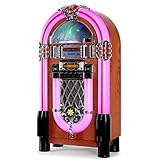 AUNA Graceland XXL Jukebox Vintage - Rockola Discos, MP3, CD, AUX, Radio FM, Puerto USB, Estéreo, 100 W MAX