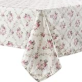 Arquiel Mantel RectáNgulo Floral Rosas, Mantel PoliéSter Mantel De Tela Antimanchas Lavable Duradera para Cocina Comedor Fiestas Primavera/Verano...